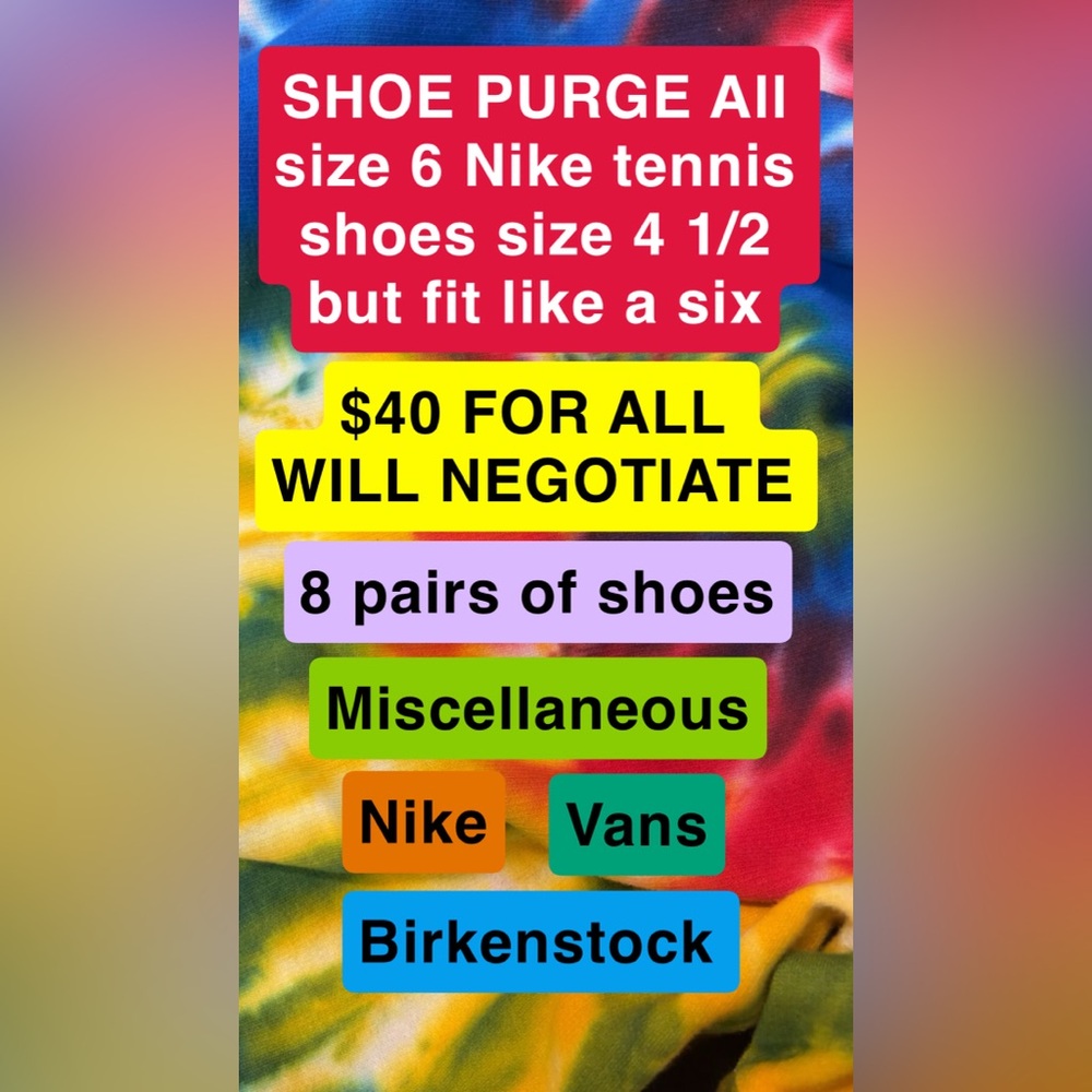 Miscellaneous Shoe Collection 8 pairs of women shoes, size 6 Nike size 4.5 fit 6